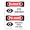 Signmission OSHA Sign, Eye Irritant Bilingual, 14in X 10in Alum, 10" W, 14" H, Spanish, OS-DS-A-1014-VS-1727 OS-DS-A-1014-VS-1727 - alternate 1